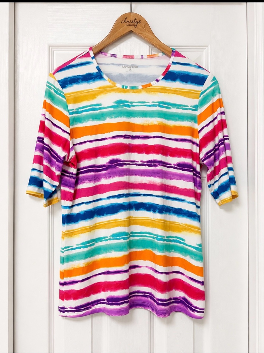 Lands’ End UPF 50 SunShade Rash Guard Swim Shirt M